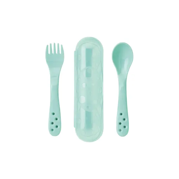 Set 2 lingurite ergonomice in carcasa mint