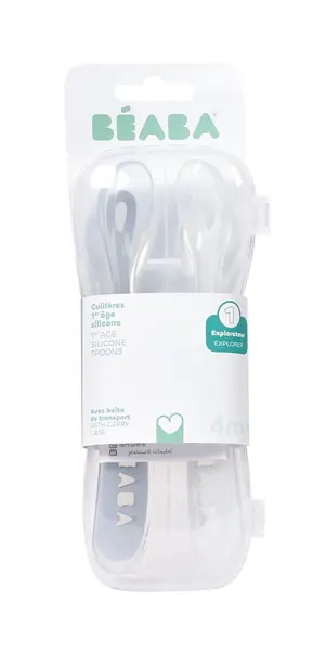 Set 2 lingurite silicon Beaba Pebble +4 luni