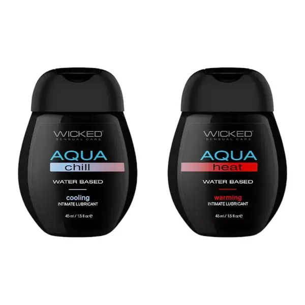 Set 2 lubrifianți WICKED Sensation Kit, formulă inovatoare pe bază de apă, efecte de răcire și încălzire, 2 x 45 ml