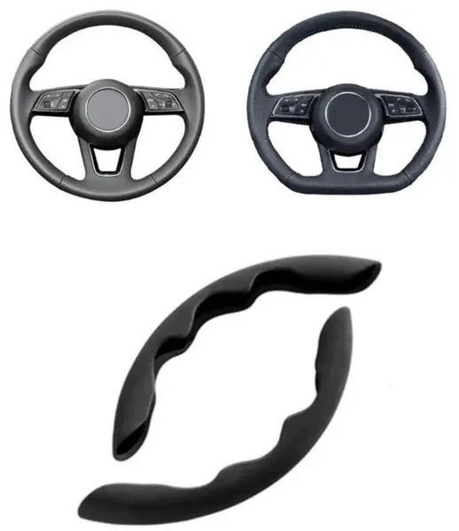 Set 2 manere antigrip ergonomice pentru volan negre