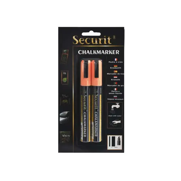 SET 2 MARKERE CU CRETA PORTOCALII VERMES SET 2 MARKERE CU CRETA PORTOCALII VERMES