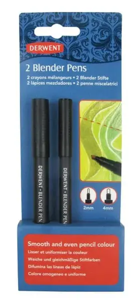 Set 2 markere pentru amestec si estompare Derwent Professional negru Set 2 markere Derwent Professional pentru amestec si estompare varf tip glont 2 si 4 mm blister negru