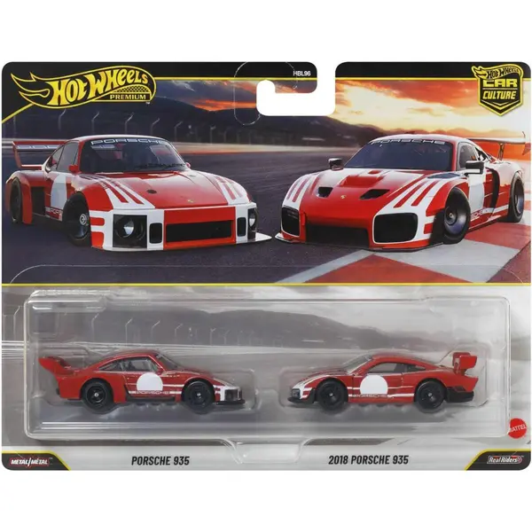 Set 2 masini metalice, Hot Wheels, Car Culture, Porsche 935 & 2018 Porsche 935, JHW51