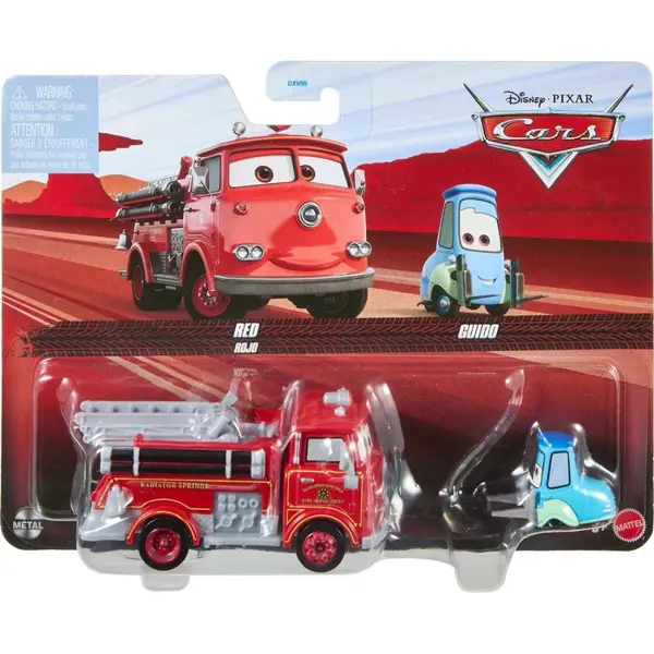 Set 2 masinute din metal, Disney Cars, Red si Guido, JKW74