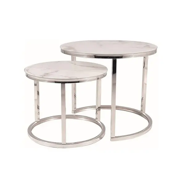 Set 2 masute de cafea ATLANTA II CROM Ø53/43 CM - Default Title