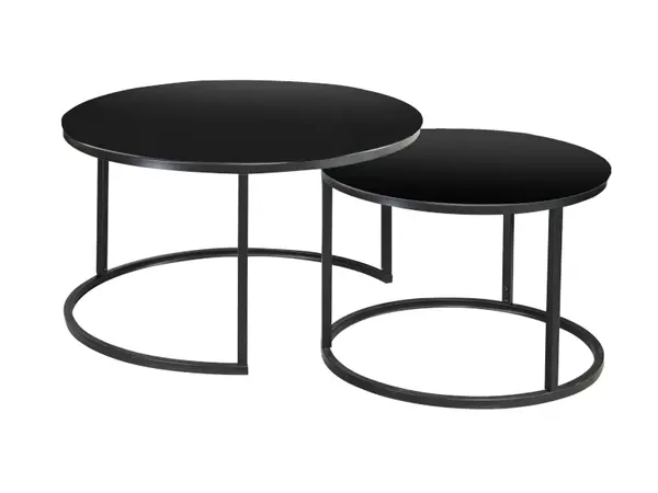 Set 2 masute de cafea ATLANTA - Negru/Negru