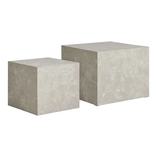 Set 2 masute de cafea GUARE 42x37/50x42 CM - Beige