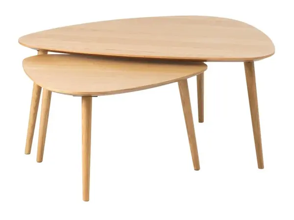 Set 2 masute de cafea LEVION 52x70x41/70x100x45 CM - Lemn