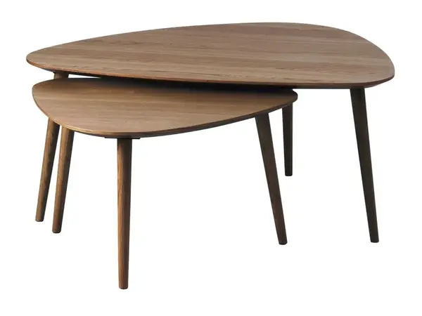 Set 2 masute de cafea LEVION 52x70x41/70x100x45 CM - Maro