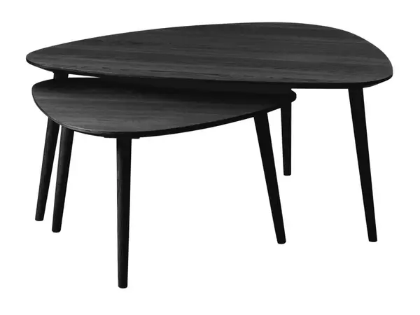 Set 2 masute de cafea LEVION 52x70x41/70x100x45 CM - Negru
