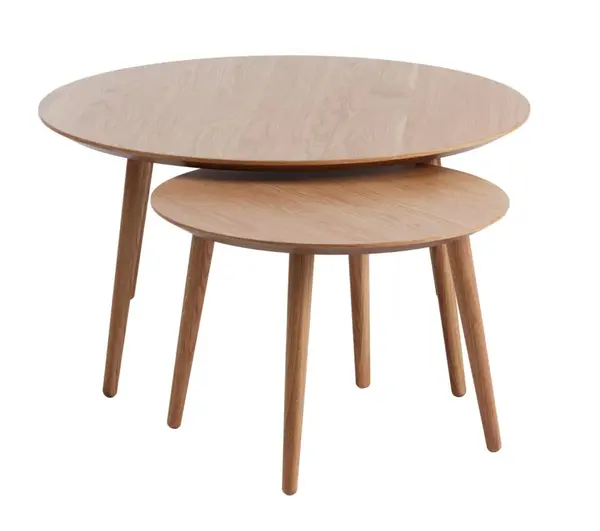Set 2 masute de cafea LEVION Ø58/88 x 41/45 CM - Lemn