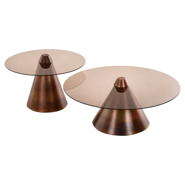 Set 2 masute de cafea MAURITUS Ø60x34/80x41 CM - Default Title