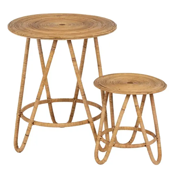 Set 2 masute de cafea MOLERO Ø39/60 x 43/69 CM - Beige