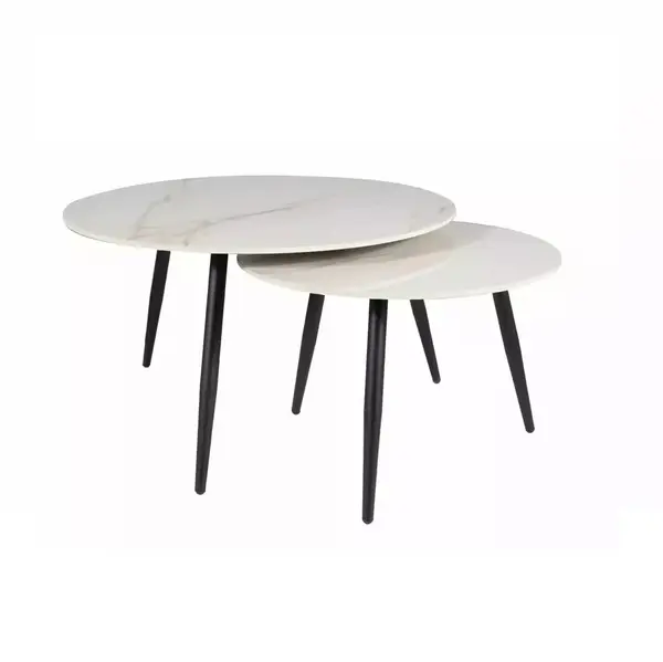 Set 2 masute de cafea OLAFY D Ø80/60CM - Default Title