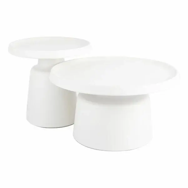 Set 2 masute de cafea PARELA Ø50/70 x 48/39 CM - Gri deschis