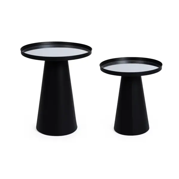 Set 2 masute de cafea REFLEX Ø36/40 x 40/47CM - Negru