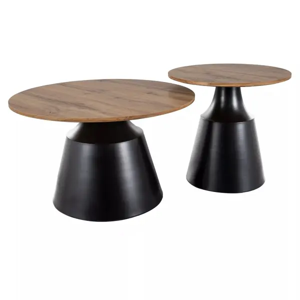 Set 2 masute de cafea SENORA Ø50/70 x 50/40 CM - Lemn