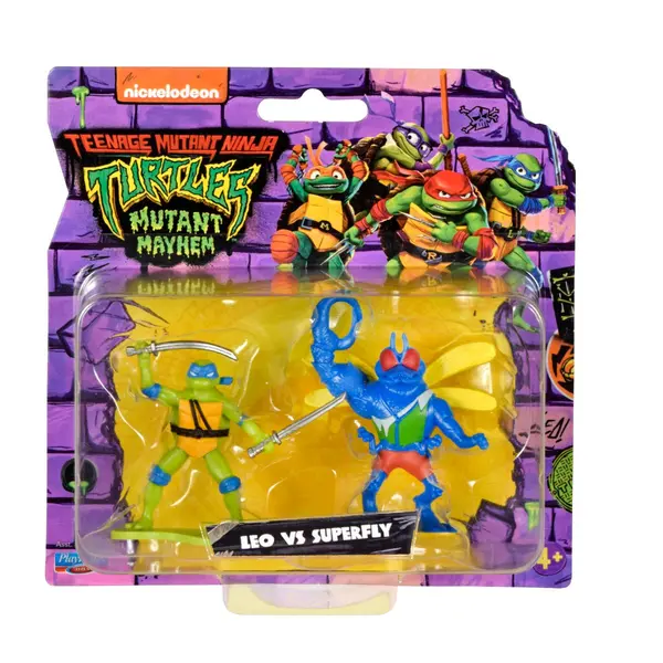 Set 2 mini figurine, Testoasele Ninja, Leo Vs Superfly