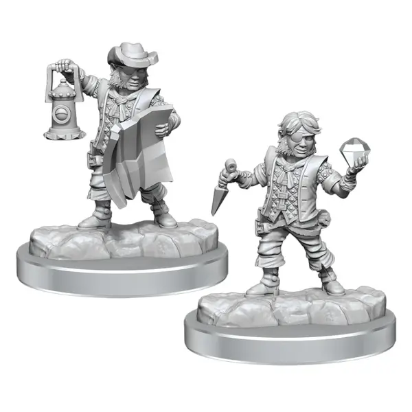 Set 2 Miniaturi Nepictate D&D Frameworks - Male Halfling Rogue