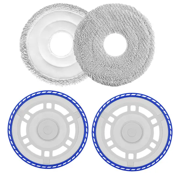 Set 2 mopuri si 2 suporti pentru mop PAA-home, compatibili cu aspiratoarele model Ecovacs Deebot T30 Pro Omni/T30 Pro/T30 Max/T30S/T50/Yeedi M12
