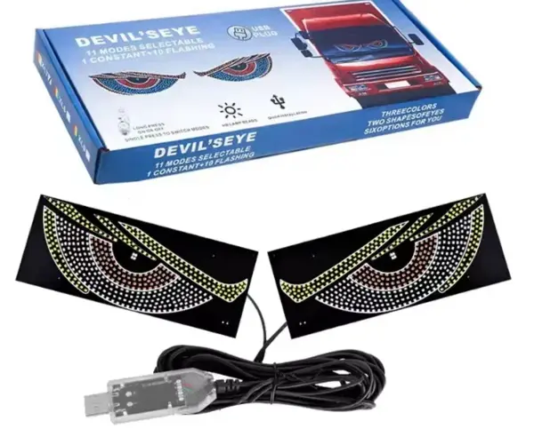 Set 2 Panouri LED Devil’s Eye RGB auto Lumina Decorativa USB