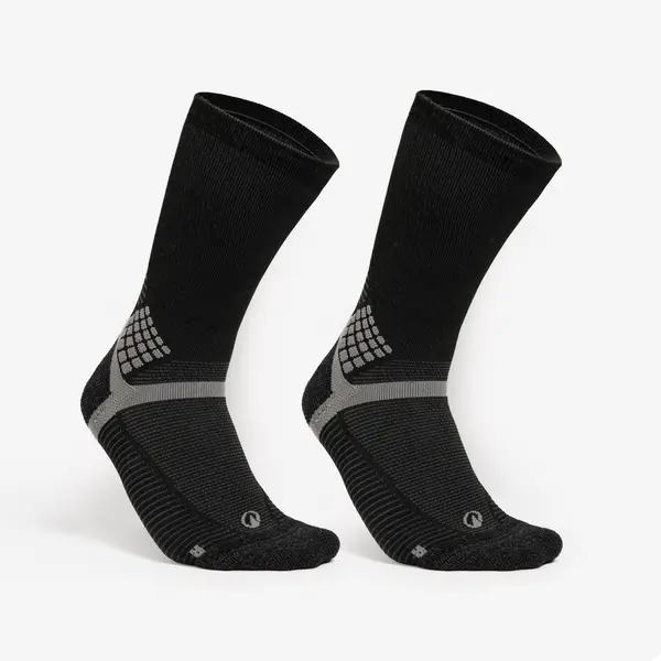 Set 2 perechi de șosete lungi Drumeție Hike 500 Negru Adulți