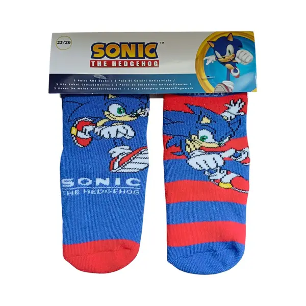 Set 2 perechi sosete ABS, talpa antiderapanta, multicolor, Happy, Sonic Engros