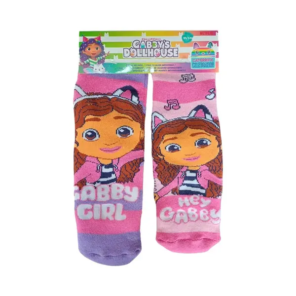 Set 2 perechi sosete ABS, talpa antiderapanta, multicolor, Happy, Gabby s Dollhouse Engros