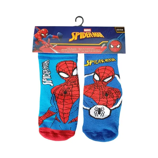 Set 2 perechi sosete ABS, talpa antiderapanta, multicolor, Happy, Spiderman Engros