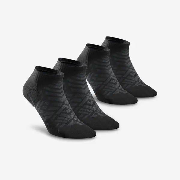 Set 2 perechi Șosete de drumeție Hike 100 Negru Adulți
