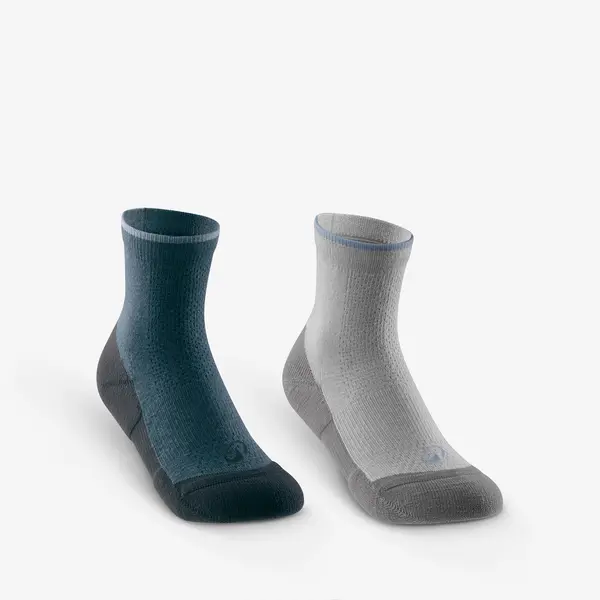 Set 2 perechi șosete de drumeție mid 23-38 Hike 100 Gri Copii