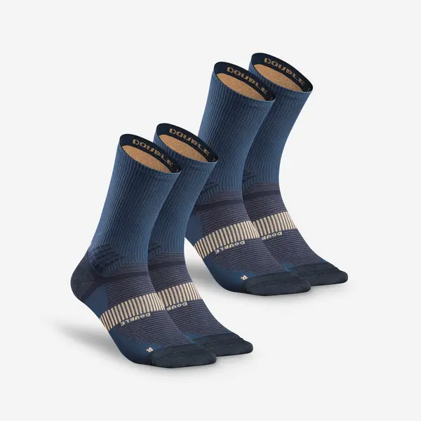 Set 2 perechi Șosete lungi Hike 520 Albastru Adulți