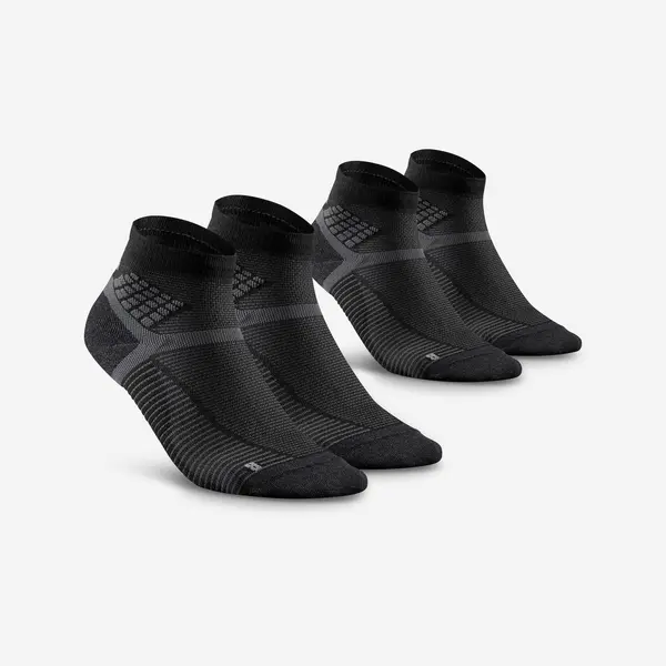 Set 2 perechi șosete mid Hike 500 Negru Adulți