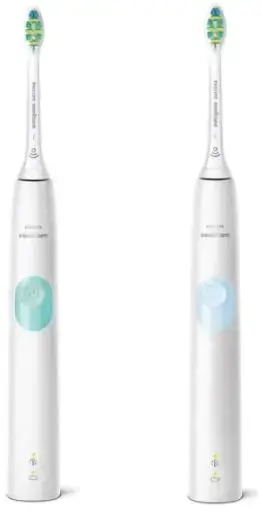 Set 2 periute de dinti electrice Philips Series 4300 HX6807/35 Sonicare ProtectiveClean, 62000 miscari/minut, 2 intensitati, Trusa de calatorie (Alb)