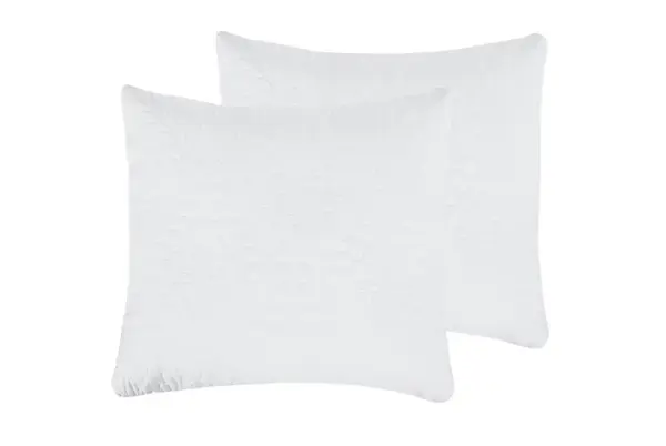 Set 2 Perne 70x70 Somnart Belina, microfibra, lavabile la masina, vidat, alb