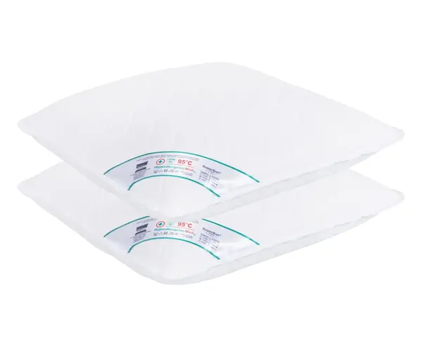 Set 2 Perne Medicinale Hipoalergenice Somnart 70x70cm, HypoallergenicMed, matlasate, lavabile la 95 de grade, fermitate medie spre tare