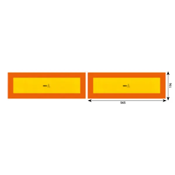 Set 2 placute reflectorizante galben rosu fluorescent 565x196 mm aluminiu rf 70.01s HICO