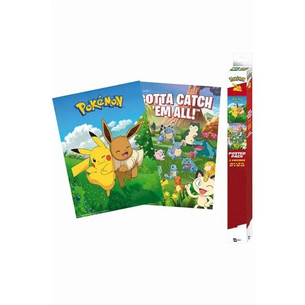 Set 2 Postere Chibi Pokemon - Environments (52x38)