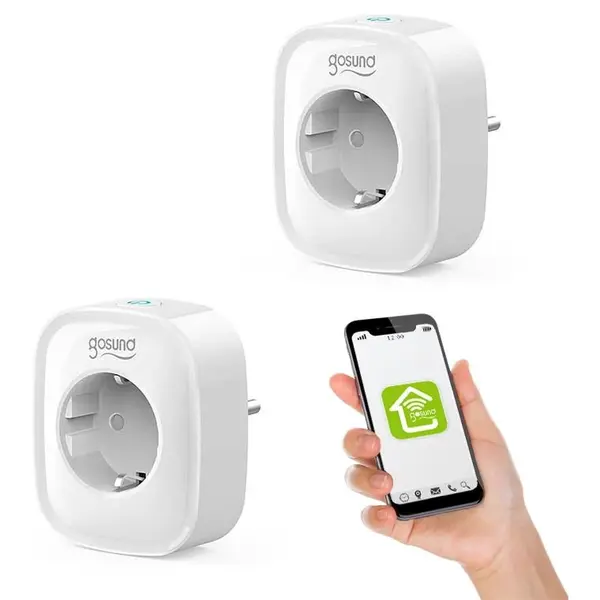 Set 2 prize inteligente WiFi Gosund SP1, 16A, Monitorizare consum energie, Smart Life, Tuya / 6972391280238