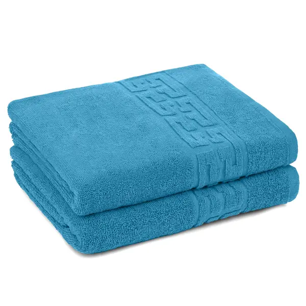 Set 2 Prosoape 50x90 cm, Greek, Bumbac 100%, 550g/m², Turqoaz