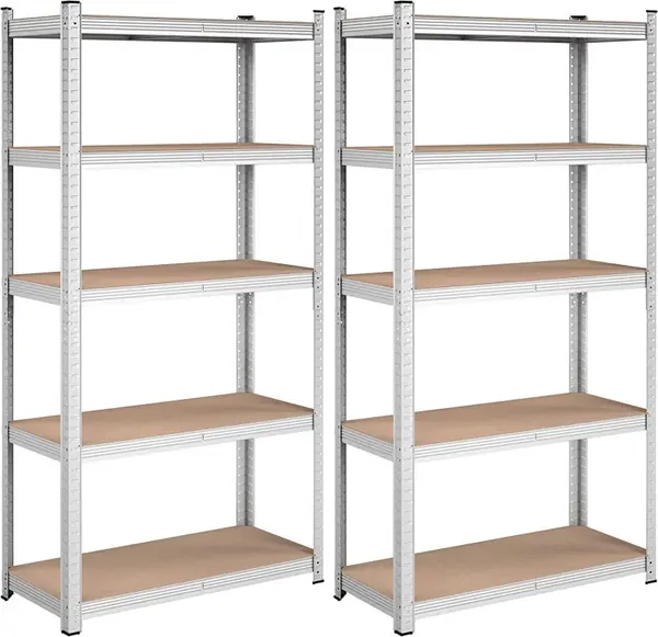 Set 2 Rafturi, Songmics, 5 rafturi, 180 x 90 x 40 cm, Silver, GLR040E02