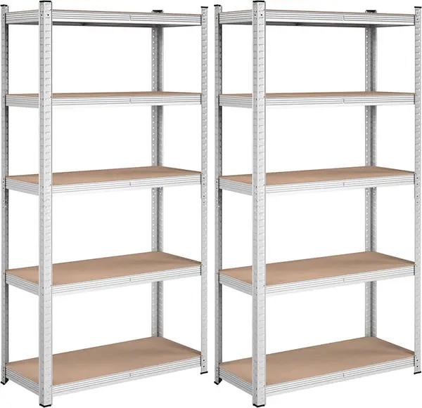 Set 2 Rafturi, Songmics, 5 rafturi, 180 x 90 x 40 cm, Silver, GLR040E02