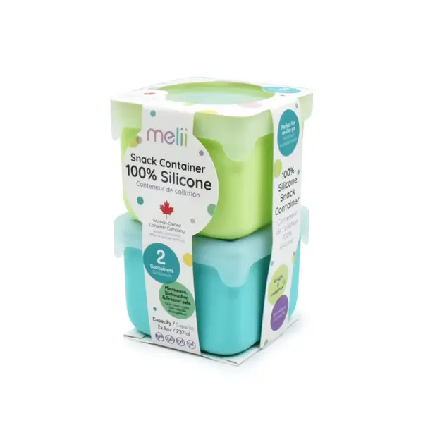 SET 2 RECIPIENTE SILICON, MELII, BLUE LIME