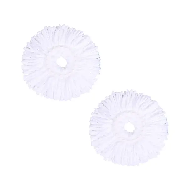 Set 2 rezerve mop PAA-home®, pentru capul rotativ cu diametrul de 16 cm, diametrul exterior mop 32 cm, culoare alb