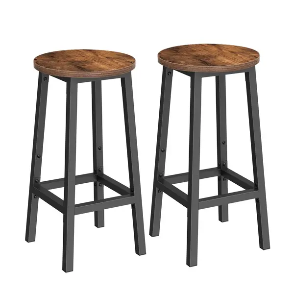 Set 2 scaune de bar, Barnet, Vasagle, Negru, 32x32x65 cm
