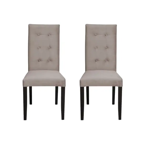 Set 2 scaune living TEO LUX, picioare lemn wenge, stofa cappuccino, 46x60x98 cm