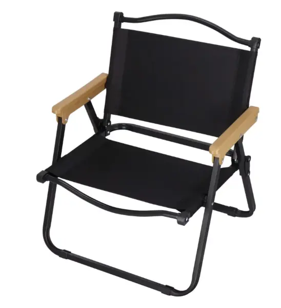 Set 2 scaune metalice plabile pentru gradina camping sau plaja negre