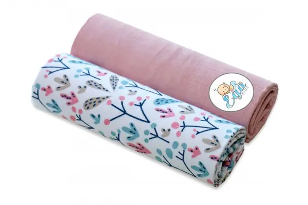 Set 2 scutece din bumbac 60x80 cm Pink Powder