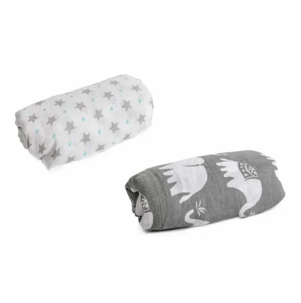 Set 2 scutece muselina cu cleme de prindere Cangaroo 120 x 120 Aimy