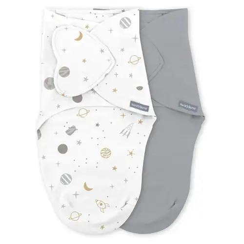 Set 2 sisteme de infasare Ingenuity Swaddle Me 0-3 luni, colectia Monogram Sunset Space